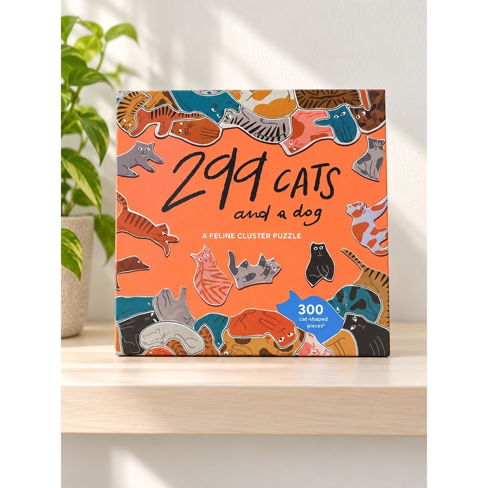 299 Cats and a Dog 300 Piece Cat Shaped Puzzle Feline Cluster Puzzle Game Family